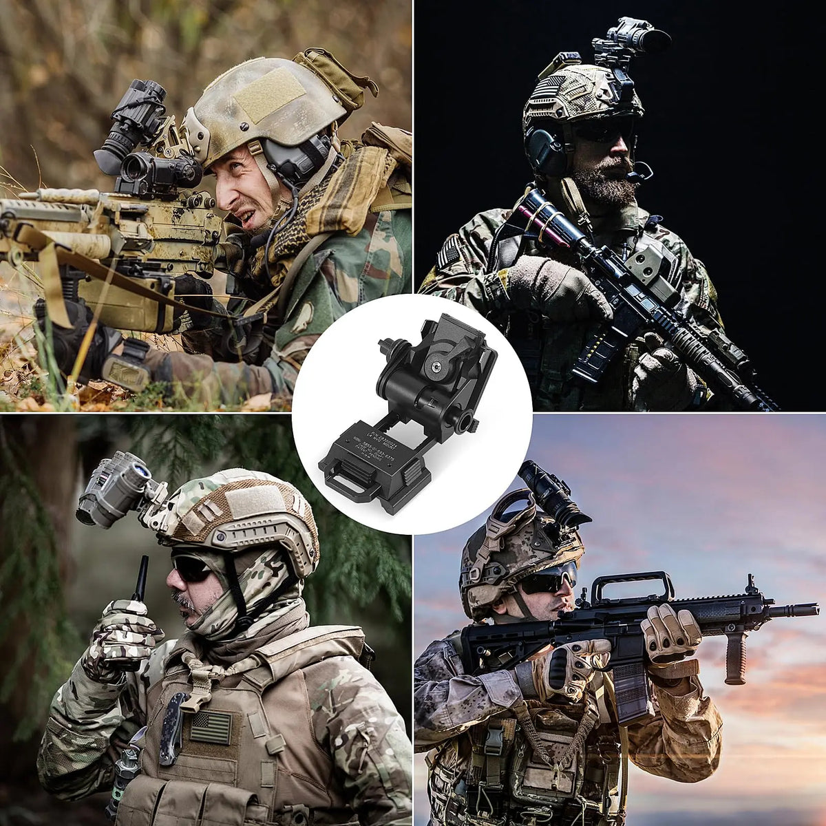 BOOIU Metal/Nylon L4G24 NVG Helmet Mount Holder for PVS15/18 GPNVG18 Goggle Night Vision Stent Outdoor Tactical Helmet Bracket