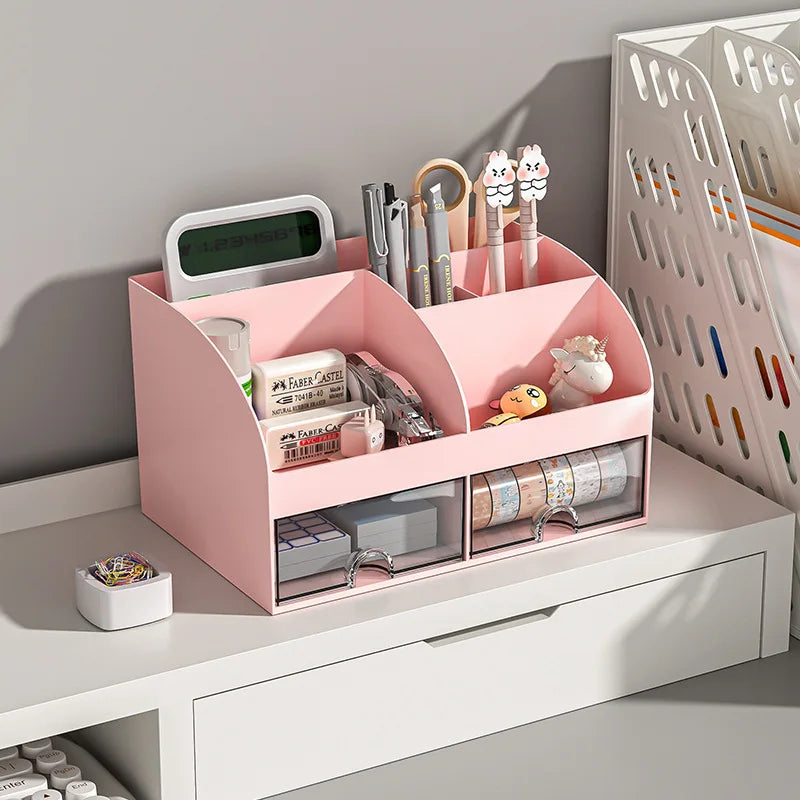 Desktop Organiser with Two Clear Drawers