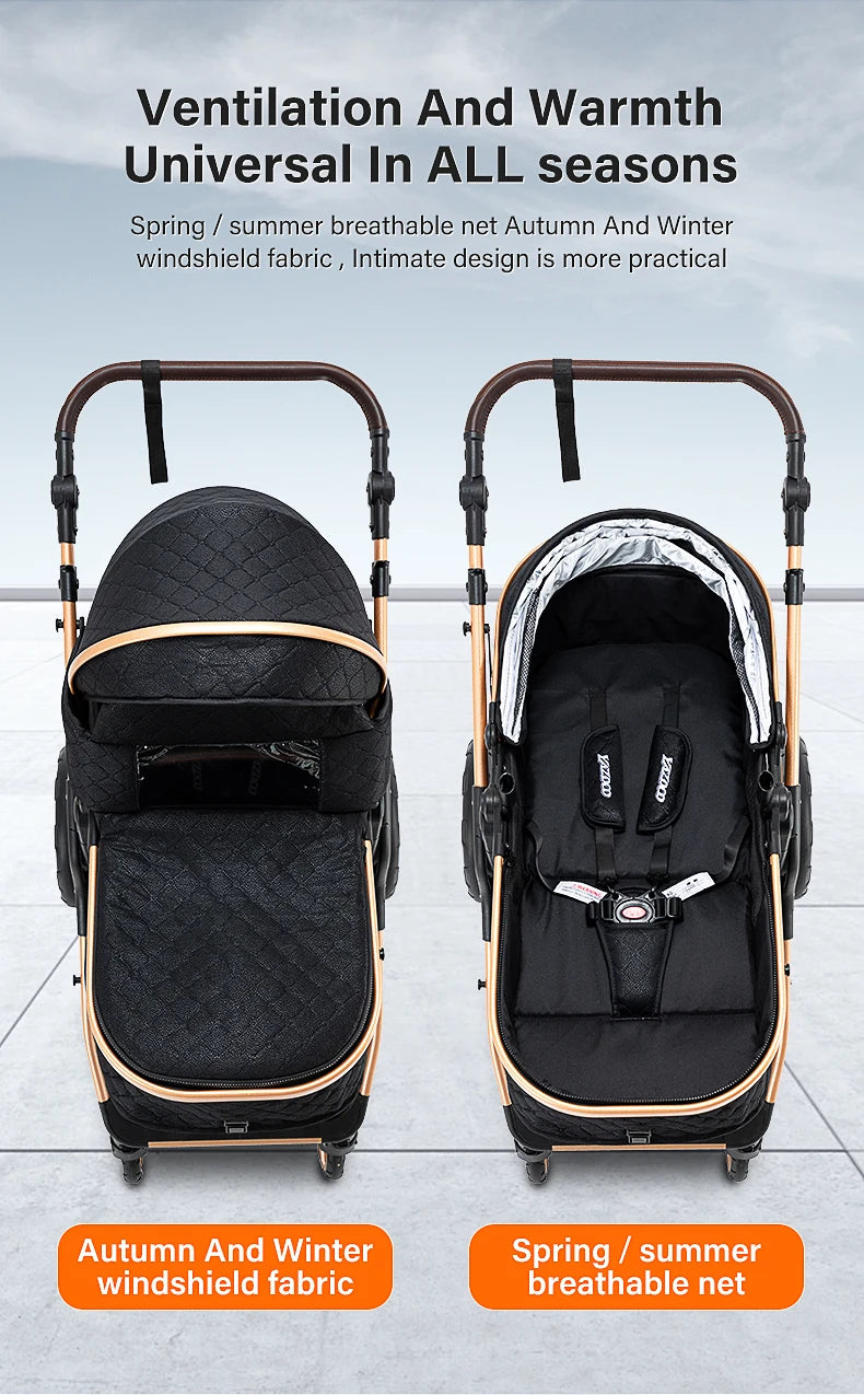 3 in 1 Luxury Baby Stroller High-Landscape Travel Pram