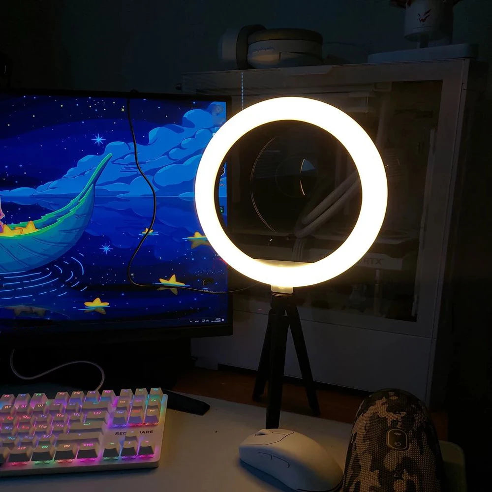 Aro de luz de 26 cm com tripé