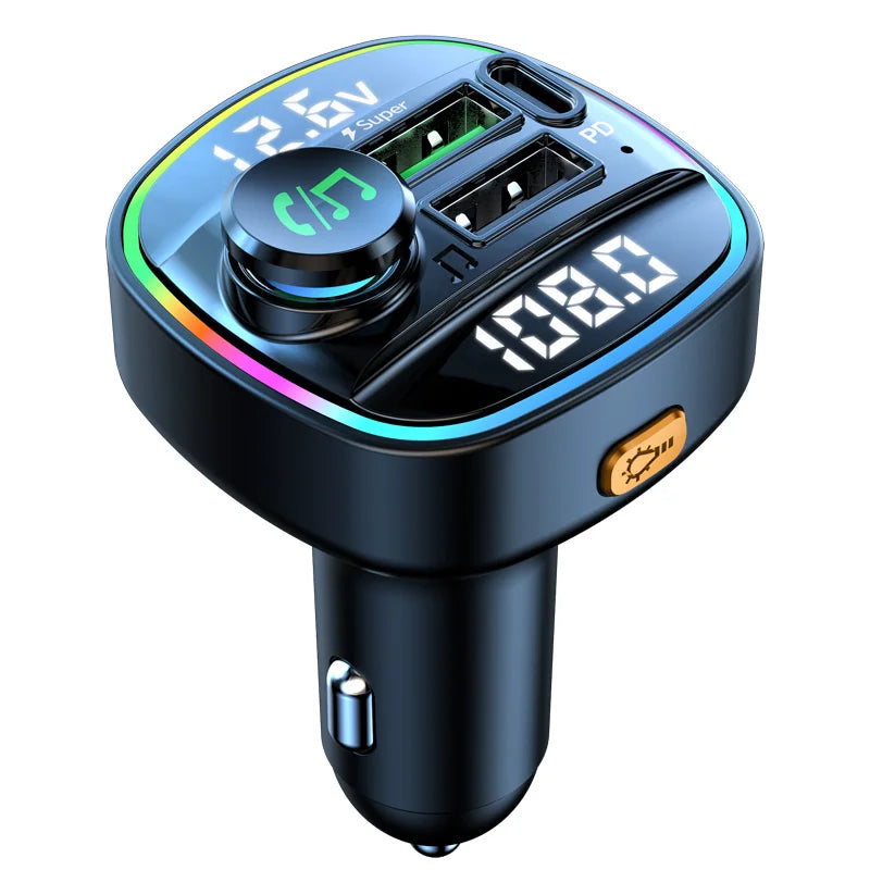 Bluetooth 5.0 FM vysielač Handsfree car radio modul MP3 prehrávač s 22.5W USB Superrýchlym nabíjaním adaptér do auta