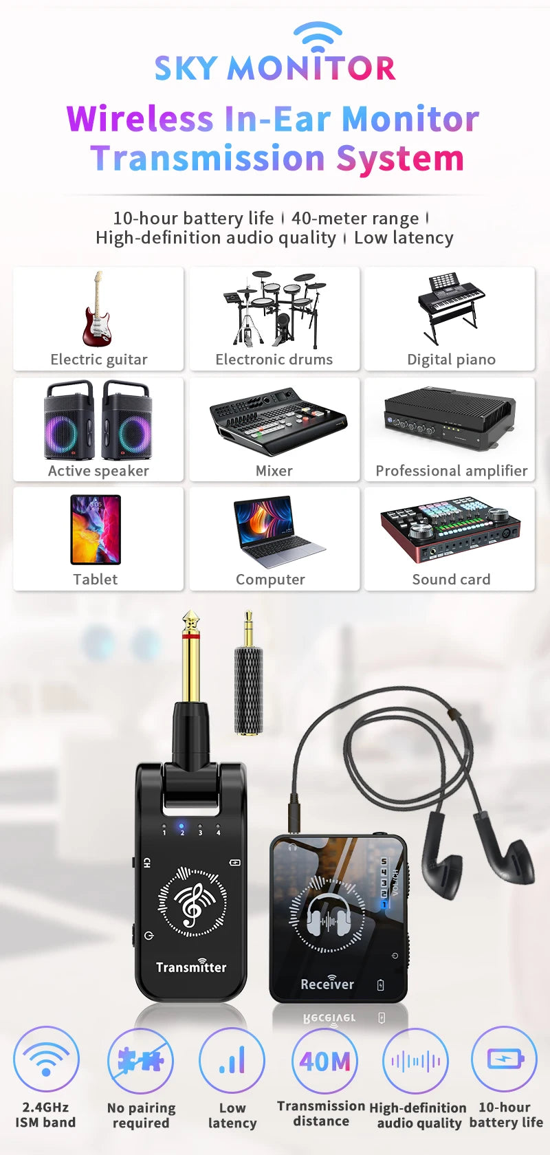 Wireless IEM System 1-to-1 Compact Transmitter & Receiver Kit