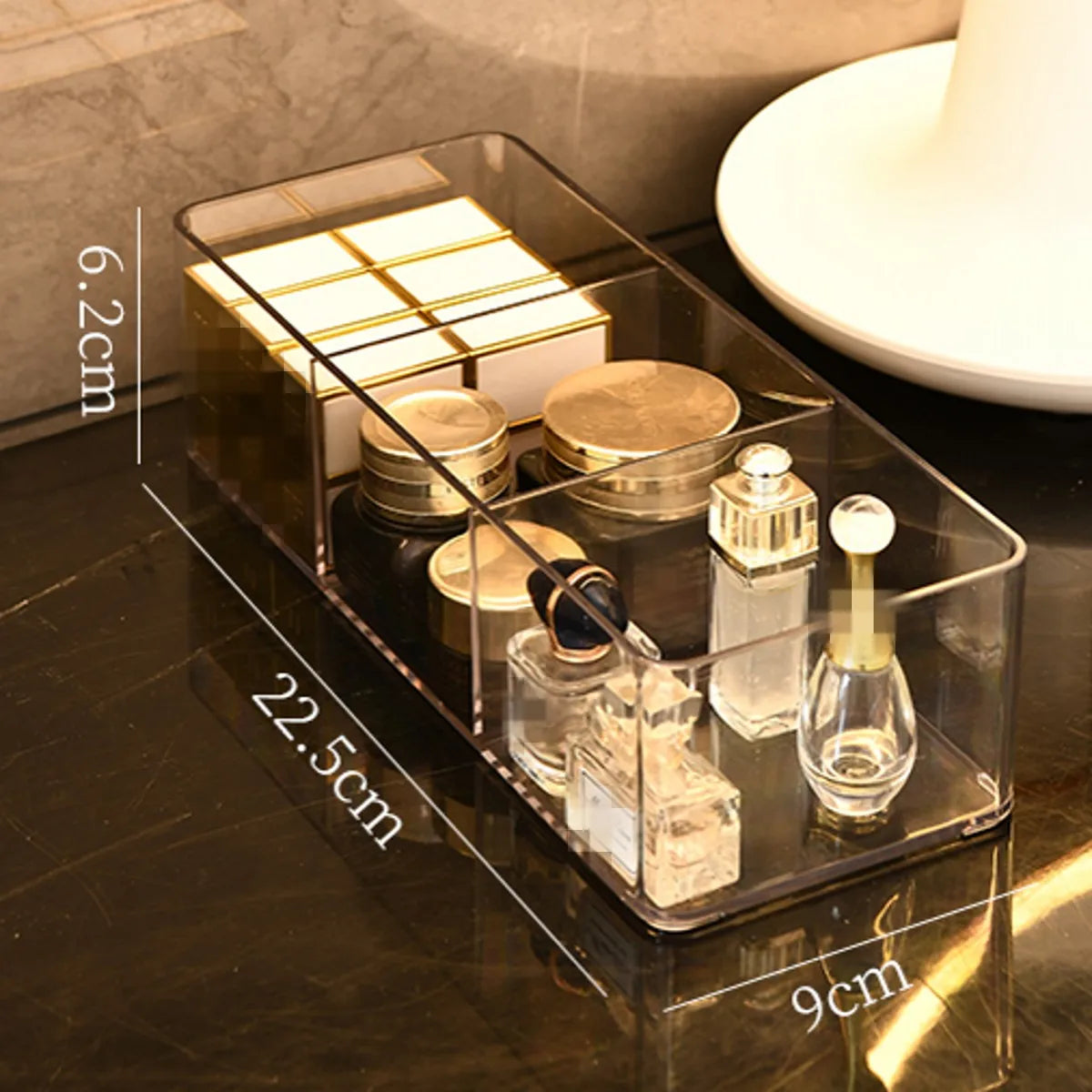 Clear Makeup Organiser, Divided or Open Options