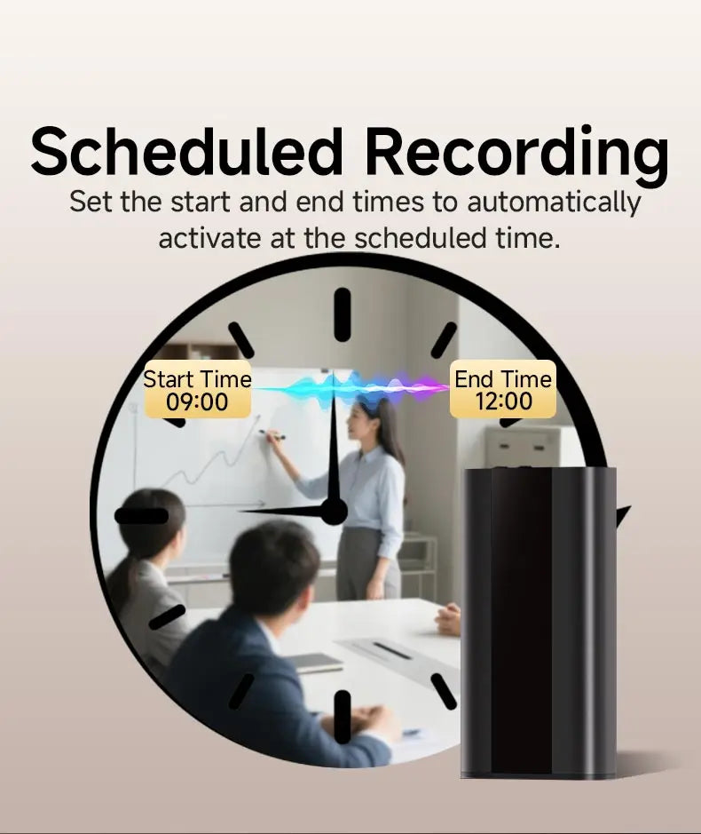 Digital Voice Recorder Magnetic Design 760H Audio One-touch Record Smart Noise Reduction Auto-Save, for Students & Lawyers