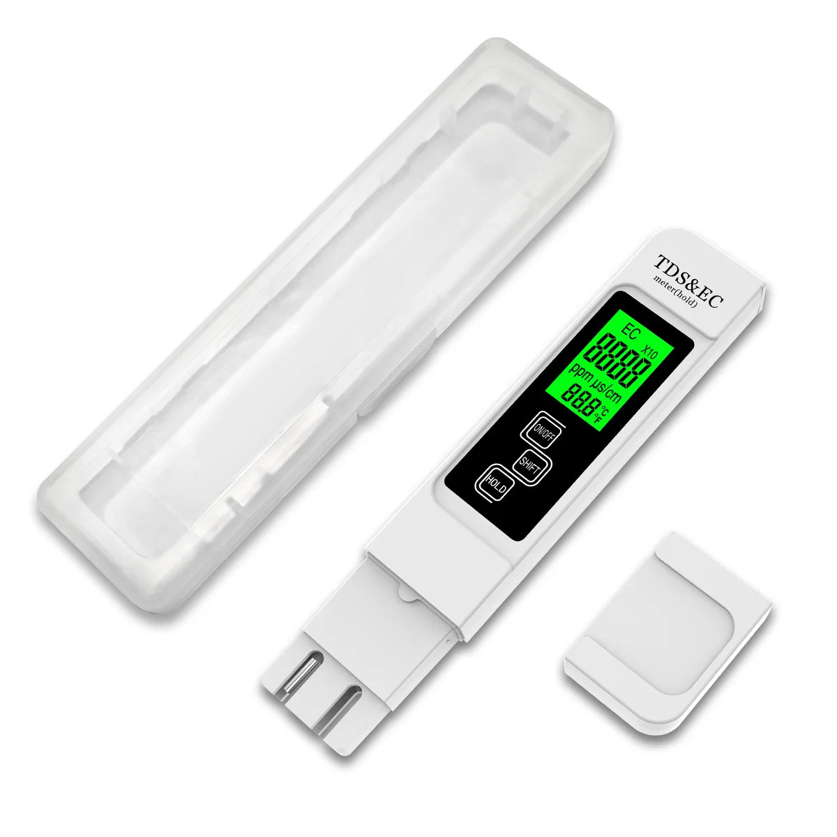Vattentestare, TDS-mätare, EC-mätare och termometer 3 i 1, 0-9999 ppm noggrann för dricksvatten, hydroponik, akvarium