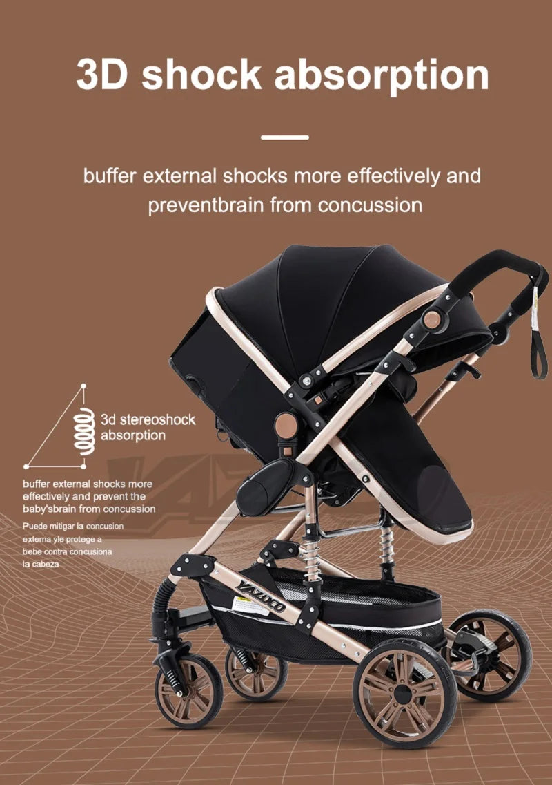 Luxurious 3‑in‑1 Baby Stroller High‑Landscape Travel System