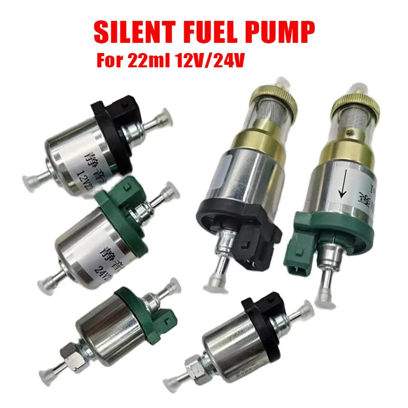 22ml 12V 24V Auto Silent Kraftstoffpumpe + Halterung Luftheizung Diesel Metall Autoheizung Kraftstoffpumpe Luftparksystem Zubehör