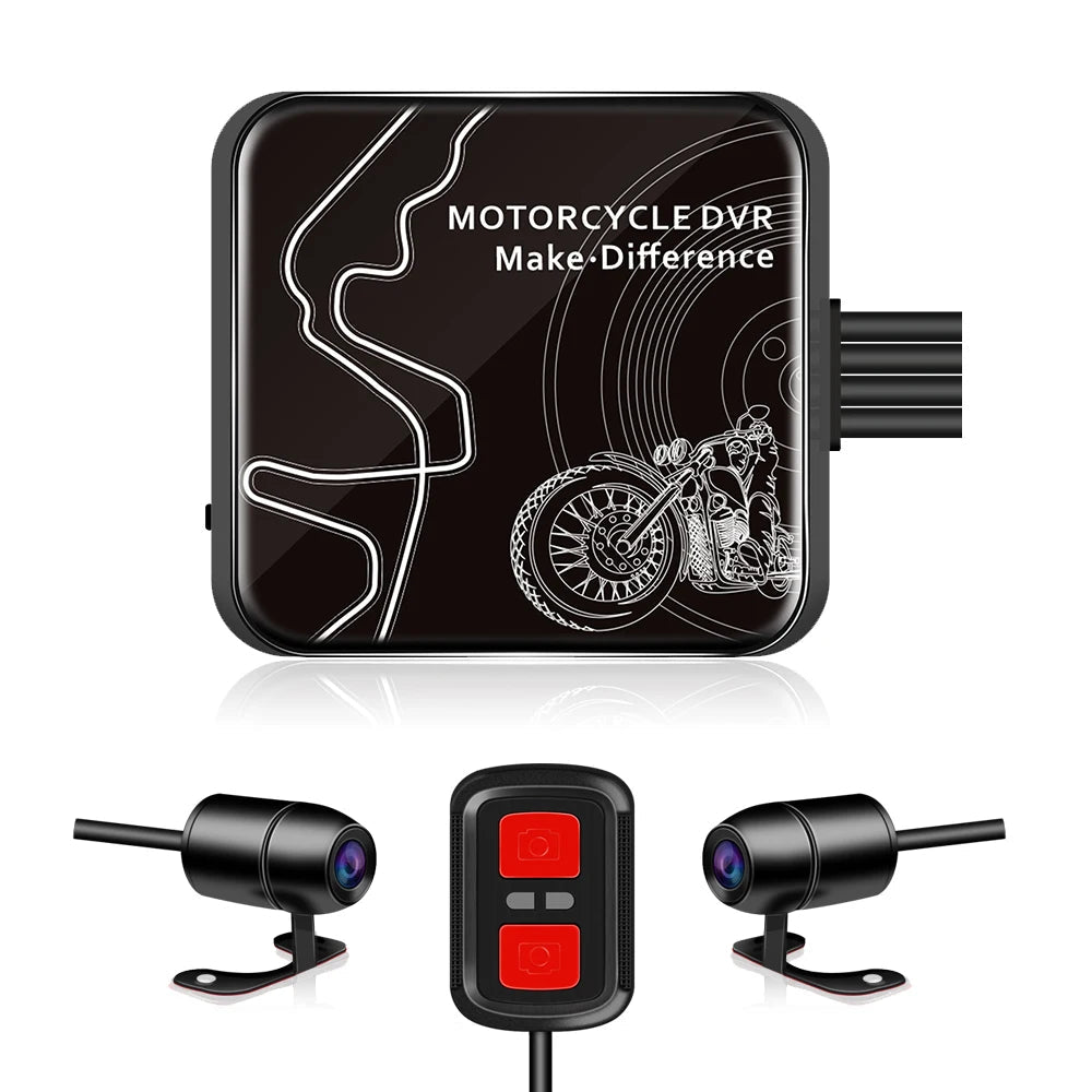 SYS VSYS Dual Motorcycle DVR 1080P Action Camera Recorder Front & Rearview Waterproof Motorcycle Dash Cam Black Night Vision Box