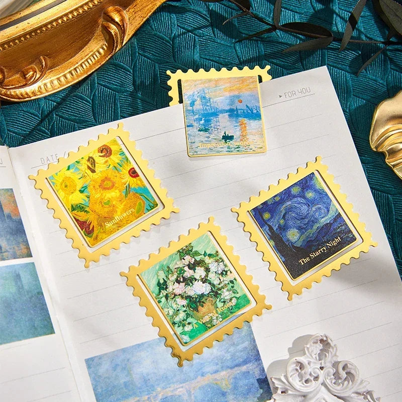 1 Pc Vintage slika zlatna metalna oznaka za knjige kvadratni valoviti oblik okvira pokloni hvala za pisce nastavnike prijatelje ljubitelje knjiga