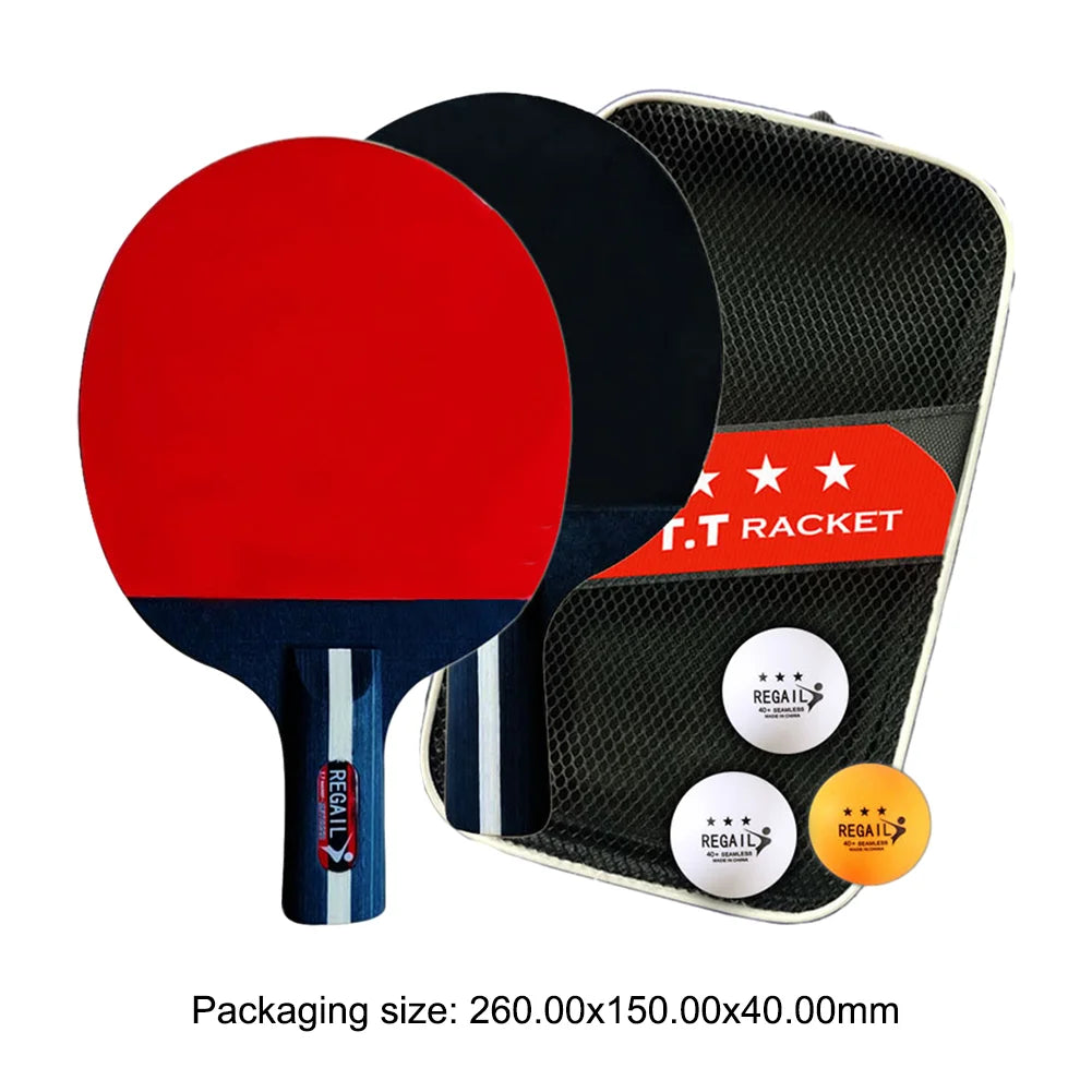 Two-Player Table Tennis Paddle Set with Three Balls