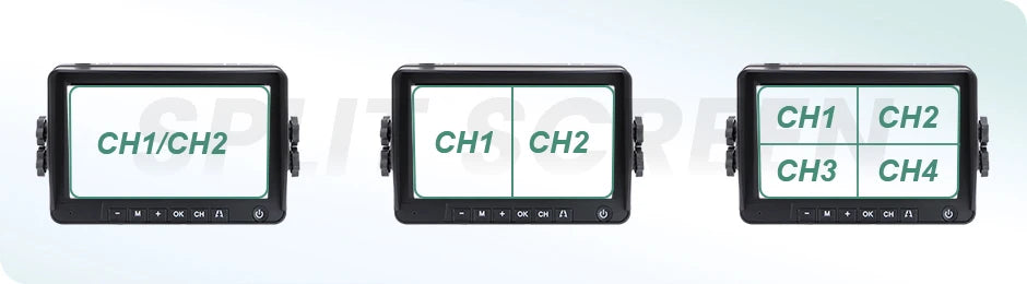 7'' Magnetic Solar Charging Wireless DVR Camera with 1080P Touch Monitor BSD Blind Spot Alarm, for Truck/RV/Trailer/Forklift