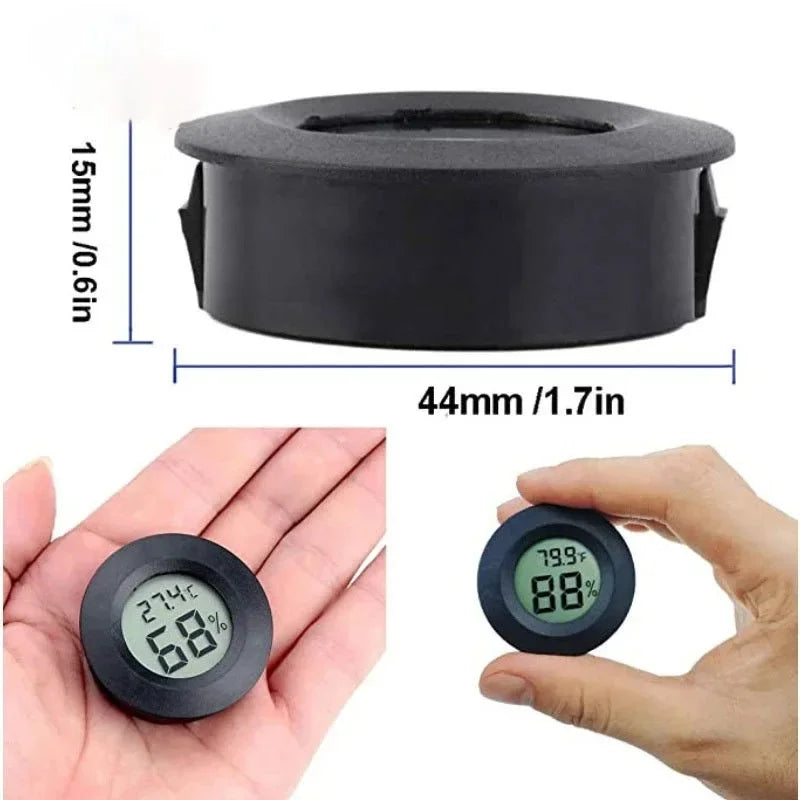 Round Digital Thermometer and Hygrometer for Terrariums