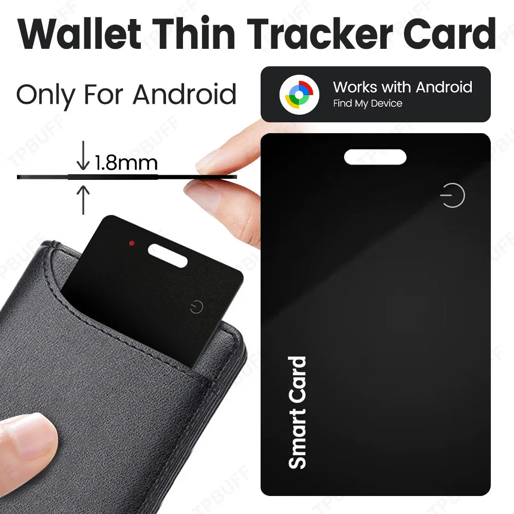 Google Nájsť moju peňaženku sledovacia karta pre Android - ultra tenká Bluetooth smart tag bezdrôtová dobíjateľná pre peňaženku a batožinu proti
