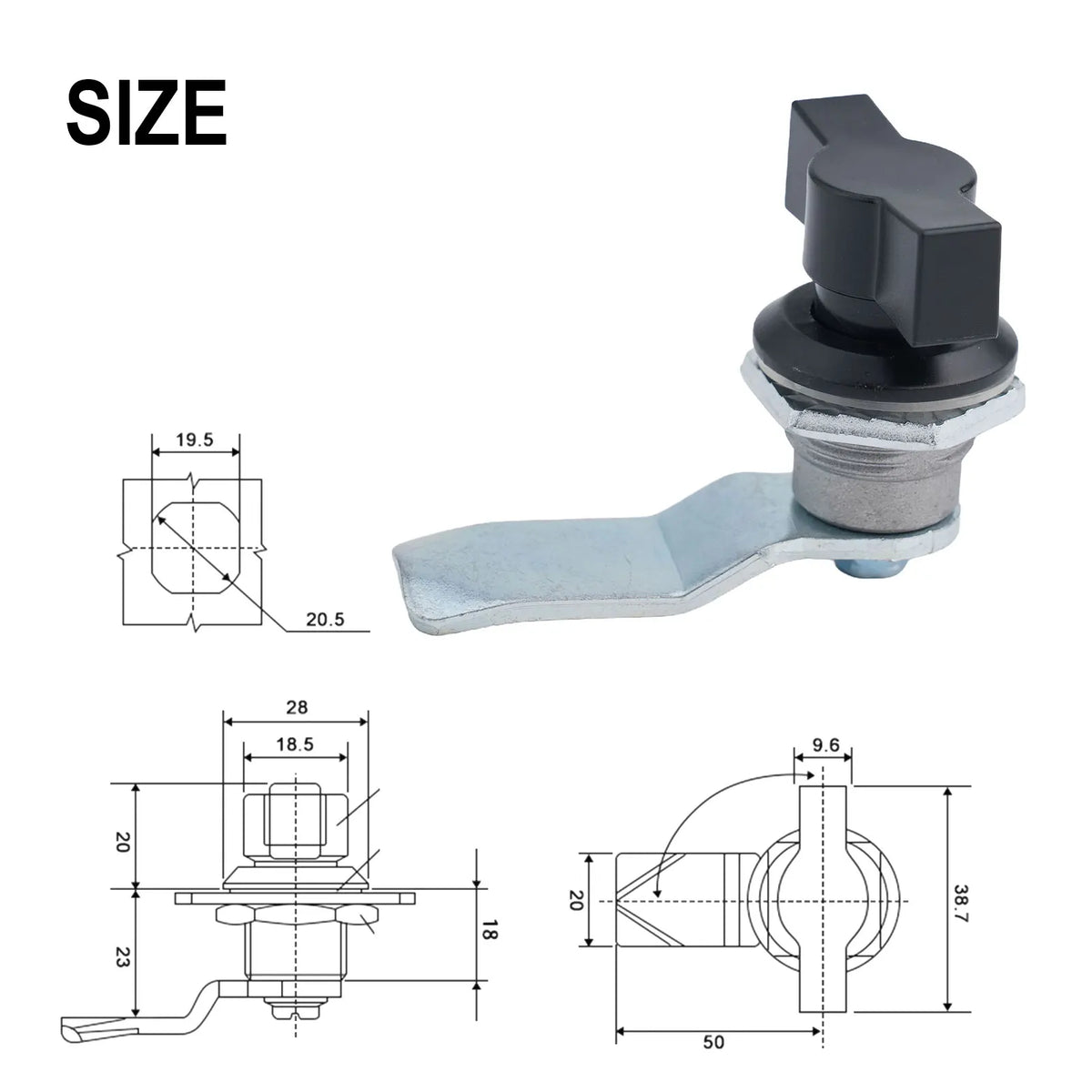 Keyless Cylindrical Cam Lock Cabinet Tongue Lock Distribution Box Door Handle Lock Hardware Accessories
