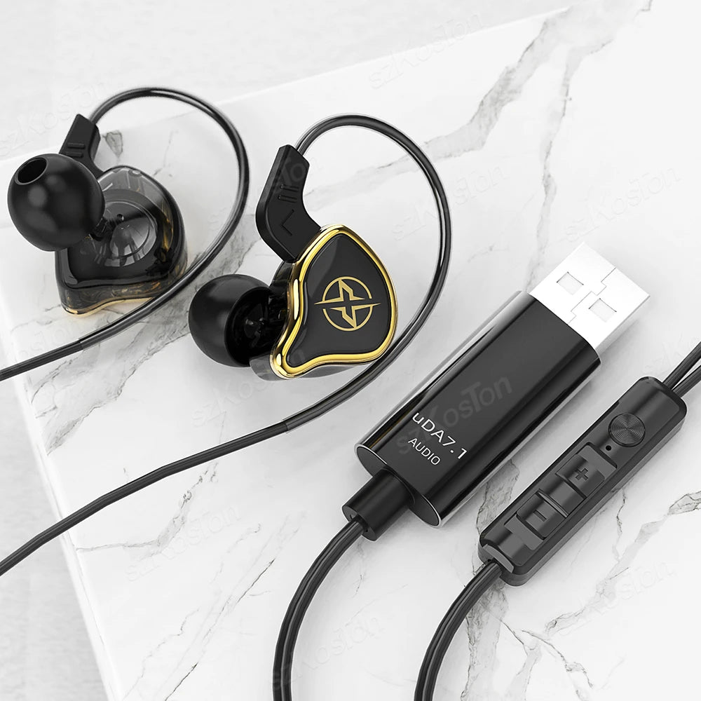 USB Gaming Earphones with Microphone and 2.5 m Cable