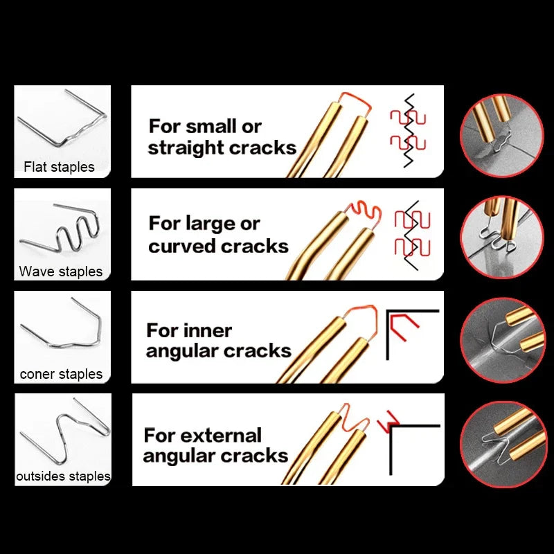 Upgraded 2 in 1 Plastic Welding Kit Hot Stapler Soldering Gun 6/4 Types Staples for Car Bumper Repair 200W Welder Machine Repair