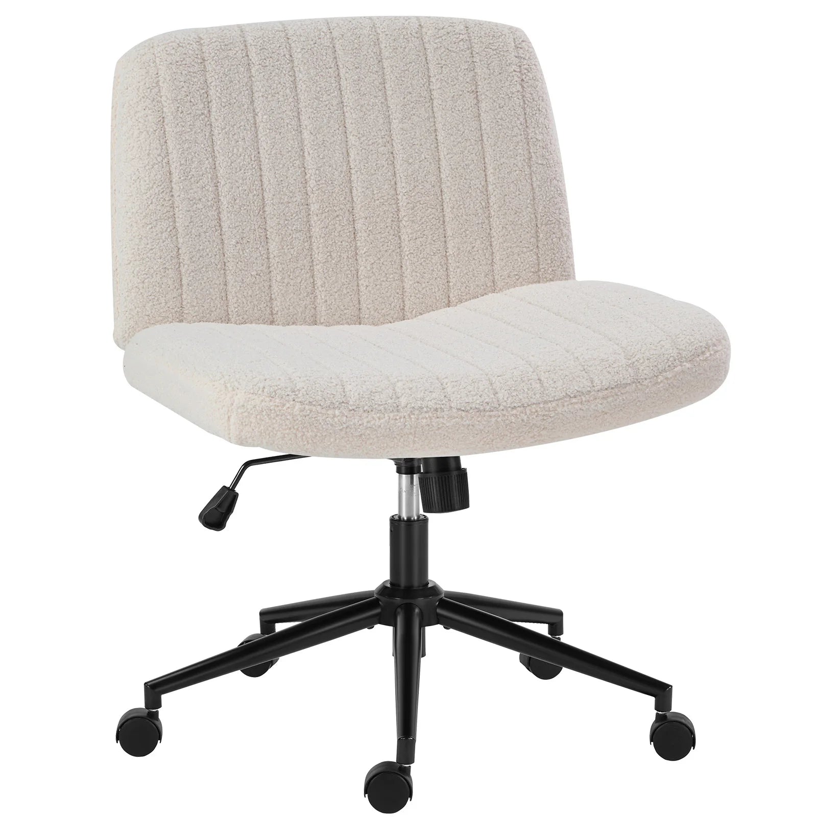 Wide Cross Legged Office Chair Armless Swivel Adjustable Desk Chair