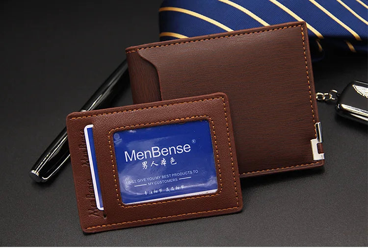 Fashion Casual Men's Short Wallet - Multi-functional Draw Card Holder for Men, Slim Cardholder Bags with Free Shipping