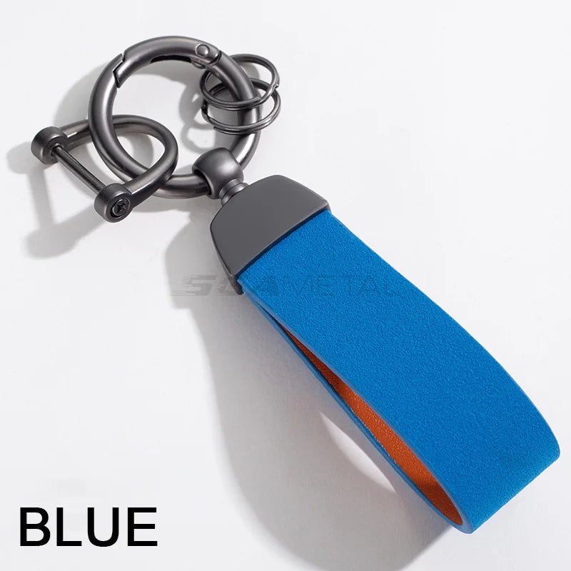 SEAMETAL Suede Car Keychain Ring Vintage Leather Zinc Alloy Key Chain Keys Holder Universal Luxury Keyring Car Accessories