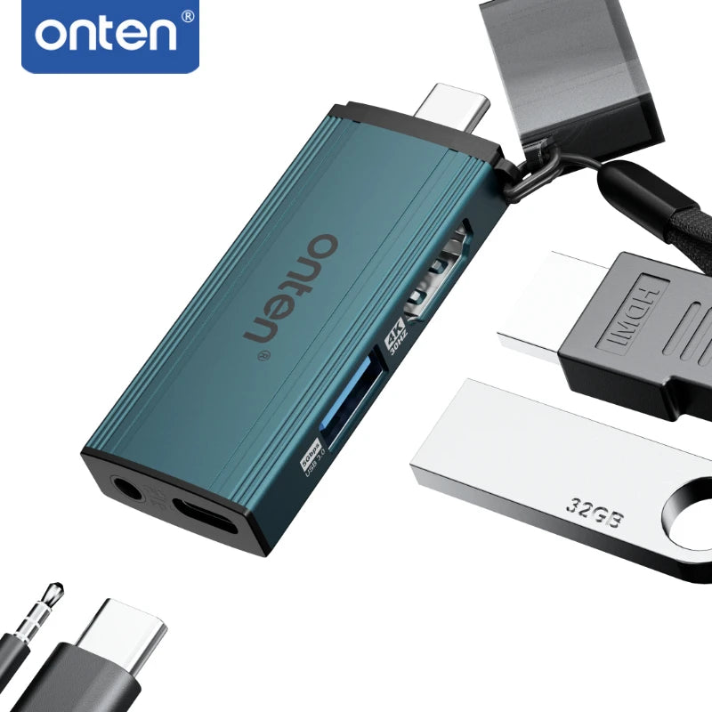 Compact USB-C Dock with HDMI, Audio and PD