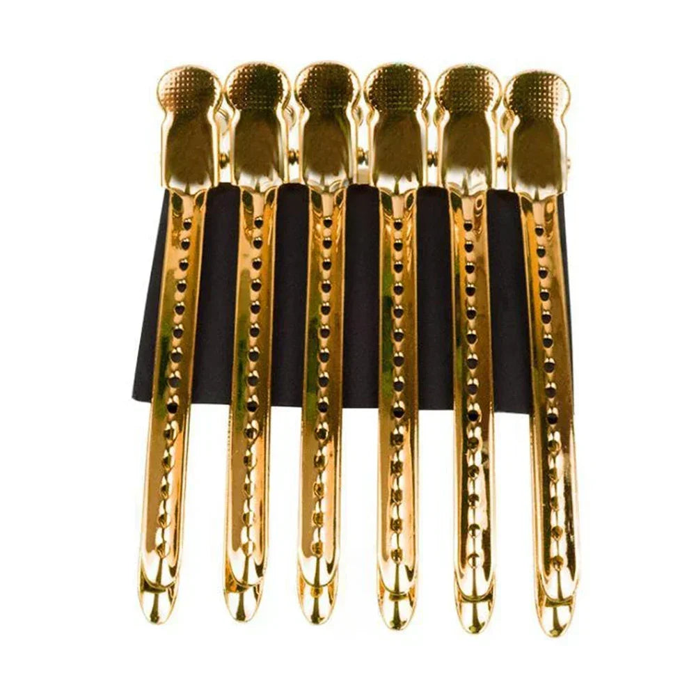 12 pinces crocodile en acier pour cheveux, 9.5 cm