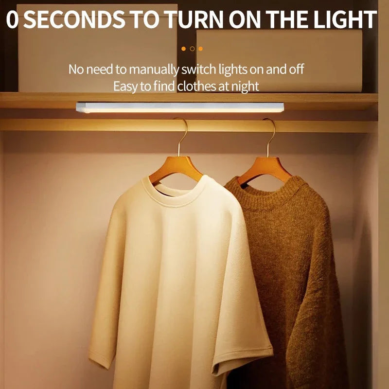 LED Motion Sensor Cabinet Light, Rechargeable Magnetic Strip