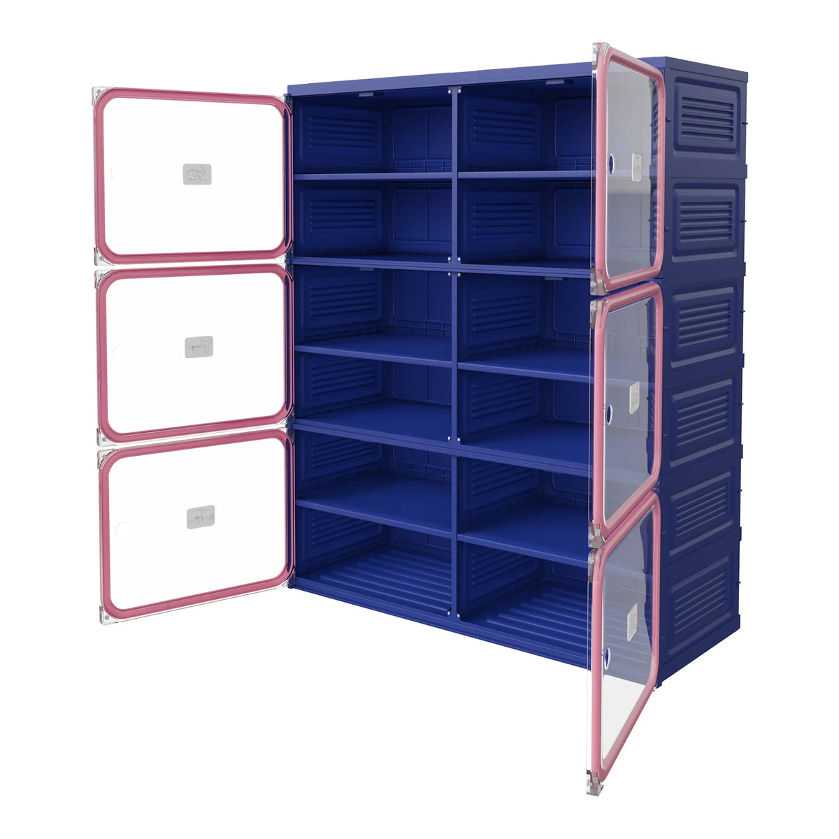 Νarrow Shoe Cabinet Folding Shoe Cabinet With Magnetic Door, Shoe Rack With 6 Doors And 12 Compartments, Shoe Cabinet, For 24 Pairs Of Shoes, 85 X 34 X 108 cm, Plastic Storage Cabinet, For Living Room, Bedroom, Hallway