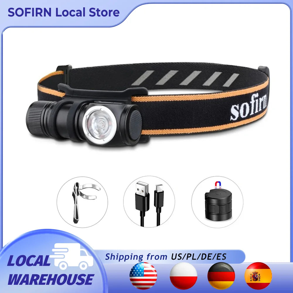 USB-C Rechargeable Mini 16340 Headlamp 1100lm with Magnetic Tail and TIR Optics