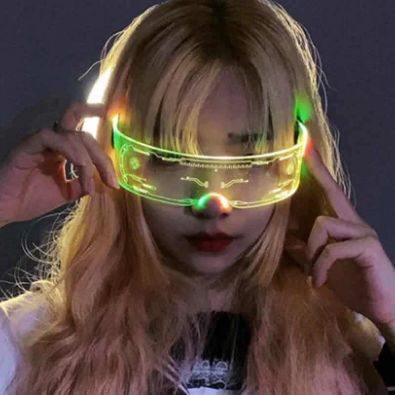 Cool Luminous Colorful LED Light Up Glasses Glowing Neon Light Flashing Party Glasses For Nightclub DJ Dance Party Decor