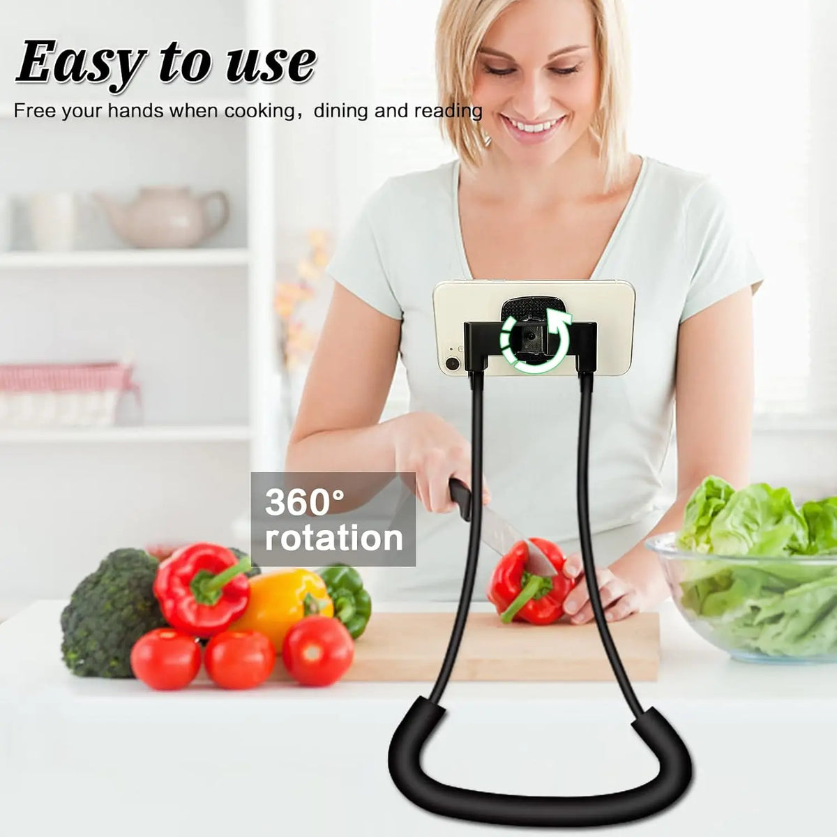 Flexible Neck and Tabletop Phone Holder