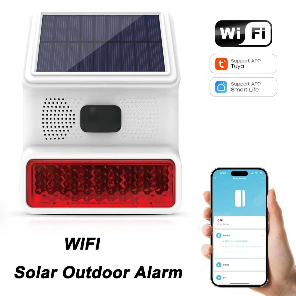 Powered Strobe Sound Flash Waterproof Wireless Outdoor Solar Siren Alarm Siren for 433MHz Wifi GSM Alarm System