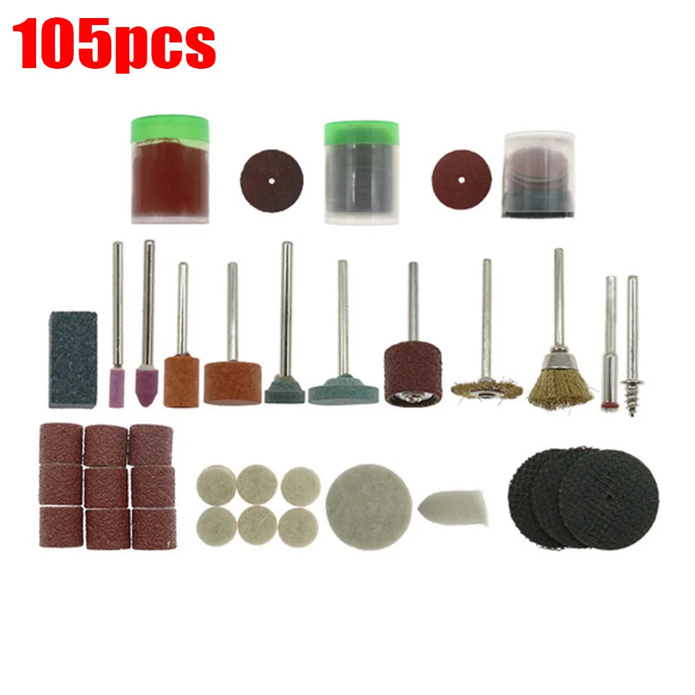 Rotary Tool Accessory Set for Power Drills, Compatible with Dremel, Includes Grinding, Polishing, Mini Saw Blades, and