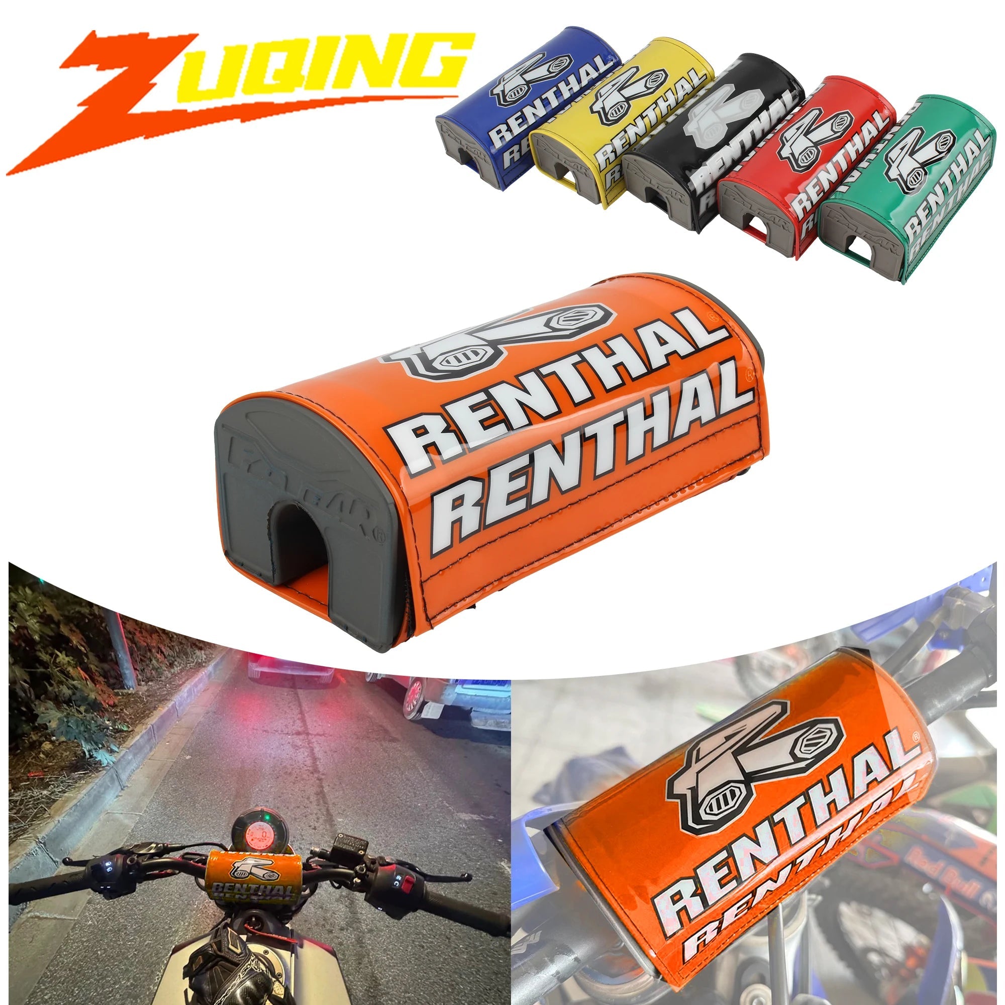 For RENTHAL 1-1/8 Universal Motorcycle Handlebar Square Chest Protector Pads For KTM Yamaha Honda Husqvarna Motocross Enduro