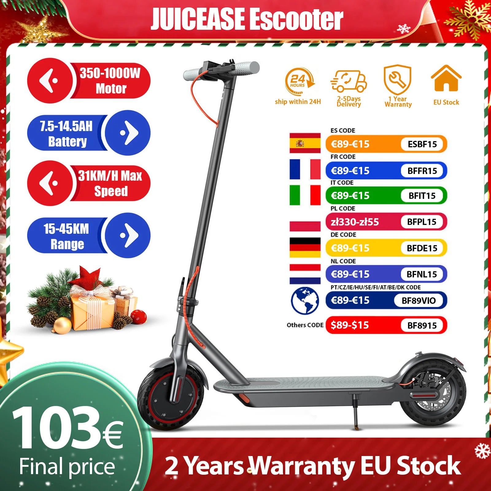 JUICEASE Ultra Long Range Smart Electric Scooter