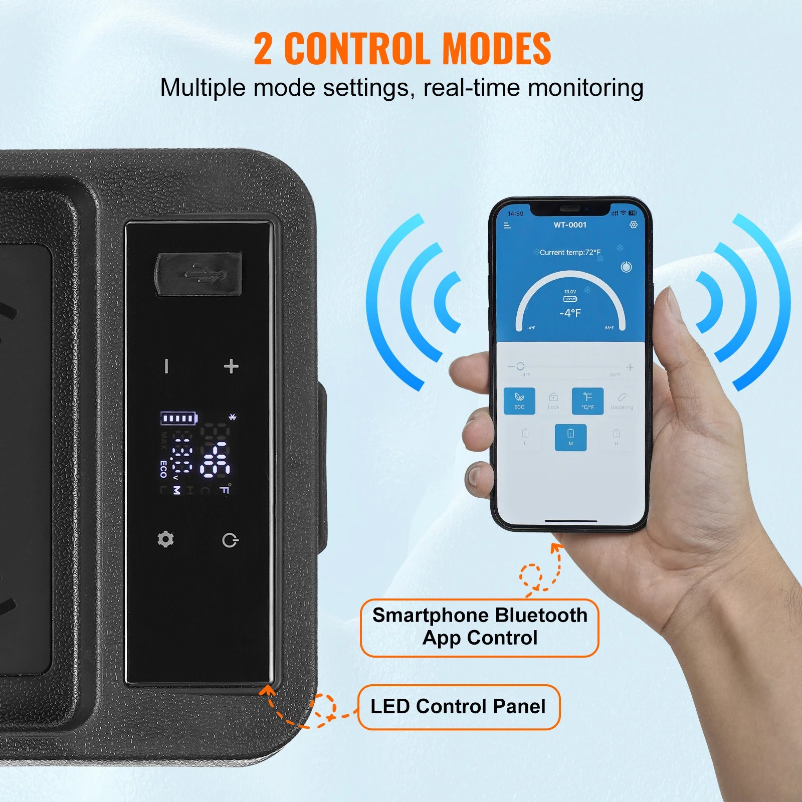 8L Portable Car Refrigerator with Fast Cooling and App Control
