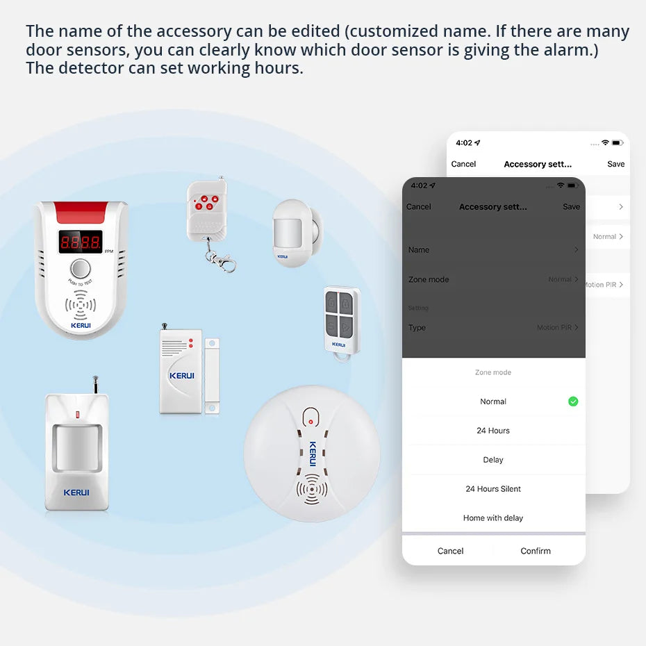 KERUI WIFI Siren Alarm System 110db Loudly Speaker Burglar Home Security Alarm Work With Tuya Smart Motion Sensor for House
