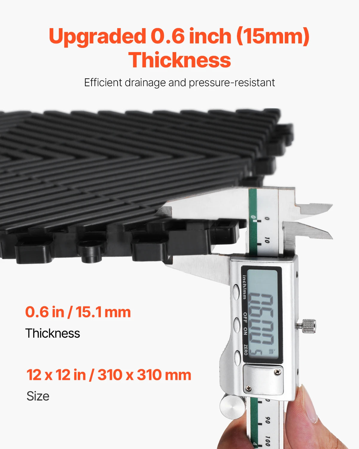 Interlocking Drainage Floor Mats 12x12in Non-Slip Modular Tiles