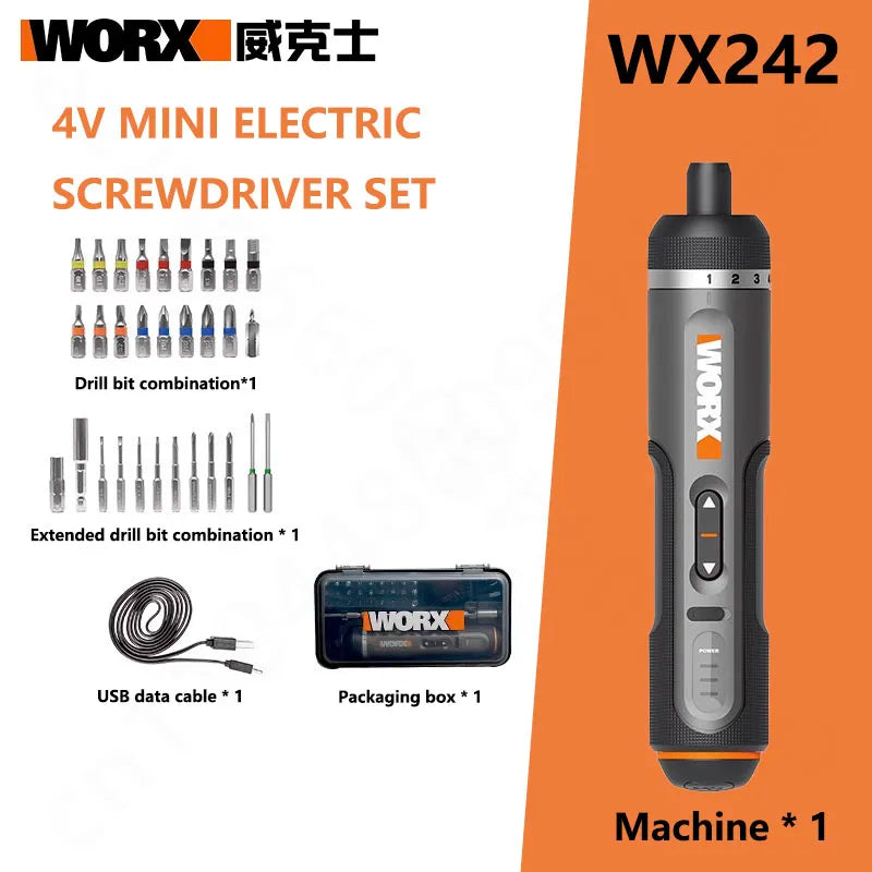 WORX 4V Electric Screwdrivers Set Automatic All-in-one Wireless Precision Screwdriver Household Hand Power Tools WX240 WX242