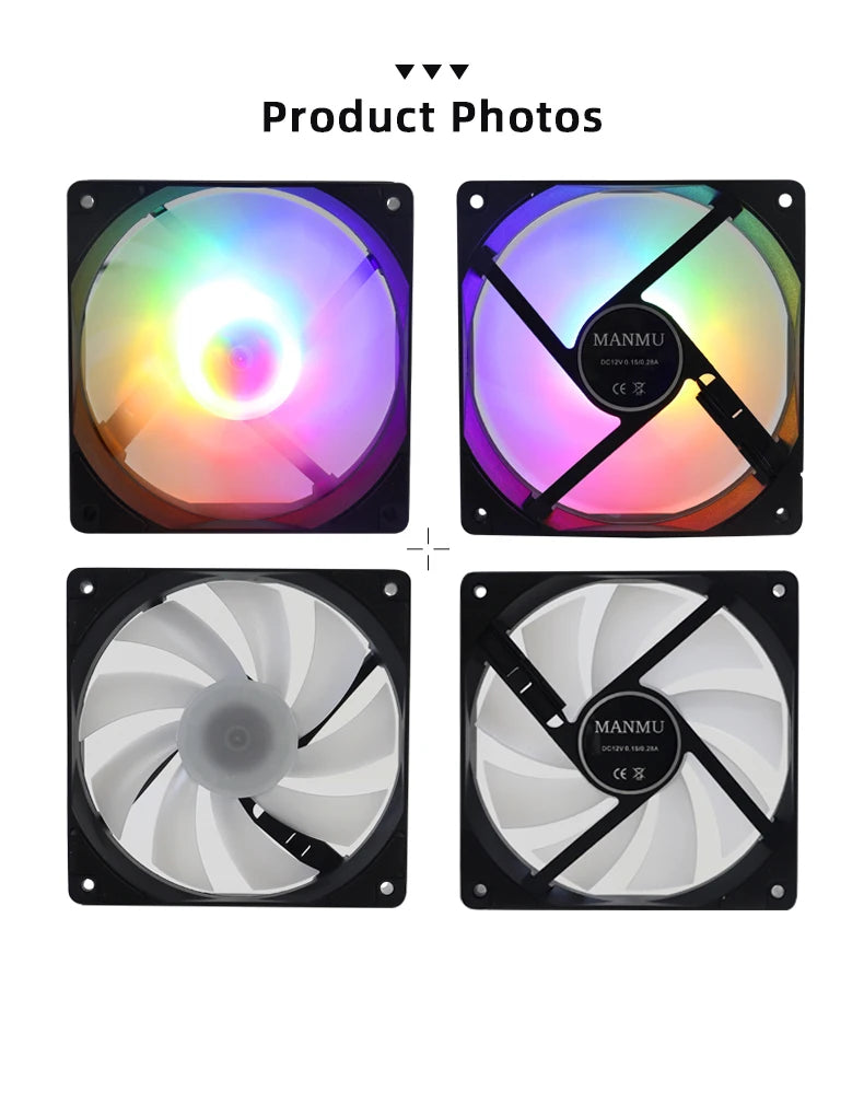 120 mm Rainbow RGB Computer Case Fan