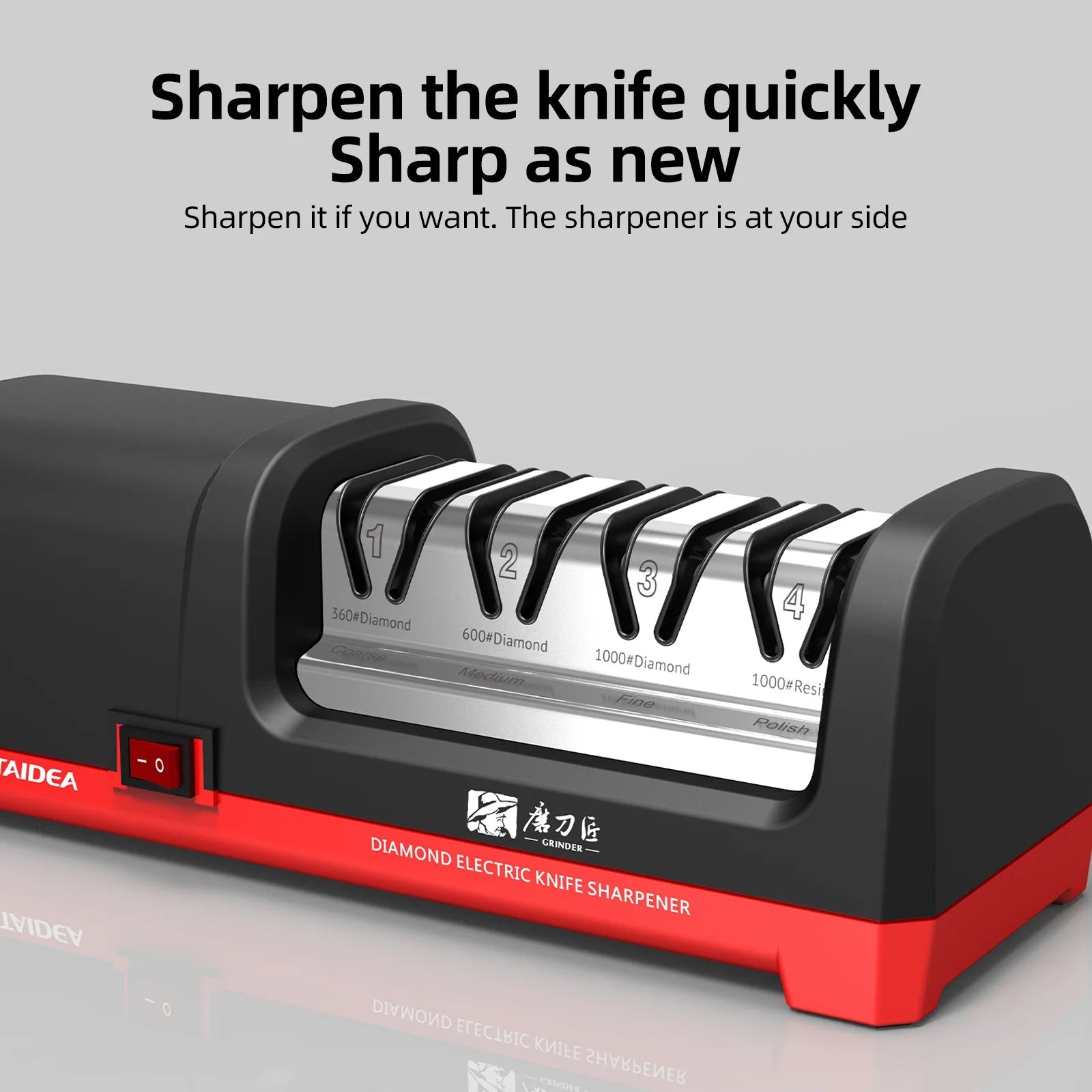 TG2102 4 Stage Electric Knife Sharpener 20-Degree Grinding Edge Knife Sharpener for Kitchen Knives with Sharpening and Polishing