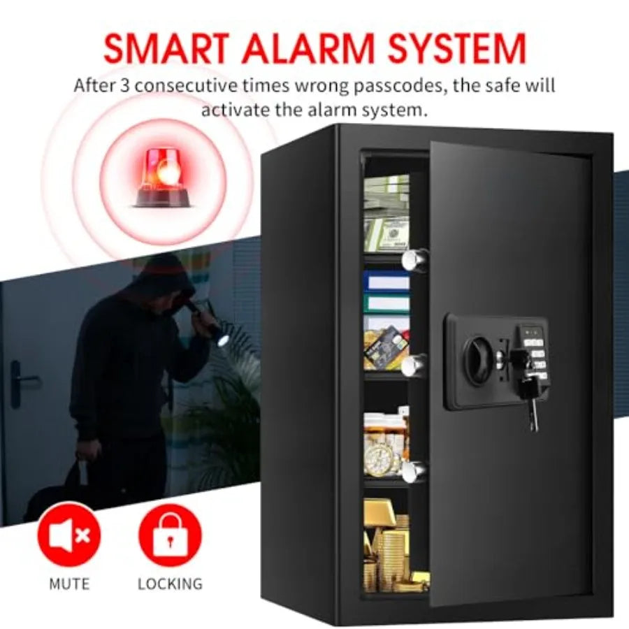 Fireproof Waterproof Home Safe with Keypad and Spare Keys