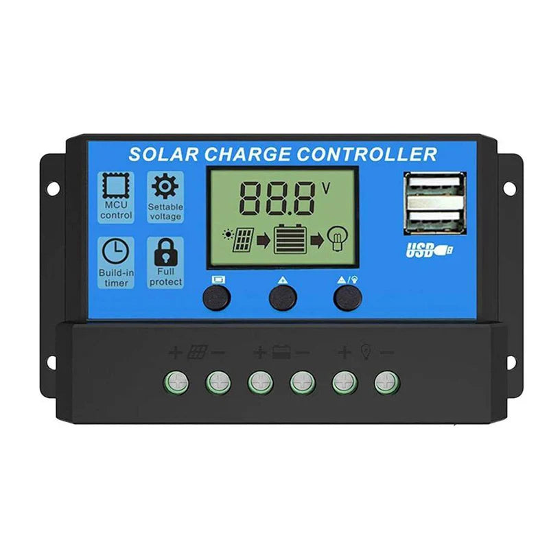 12/24 V:n PWM-aurinkolataussäädin - 10 A tai 30 A
