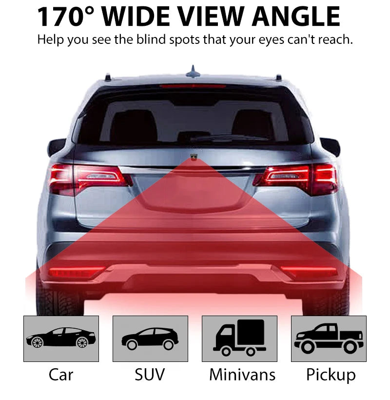 1080P Car Front & Rear Reversing Camera 170° Wide Angle Night Vision