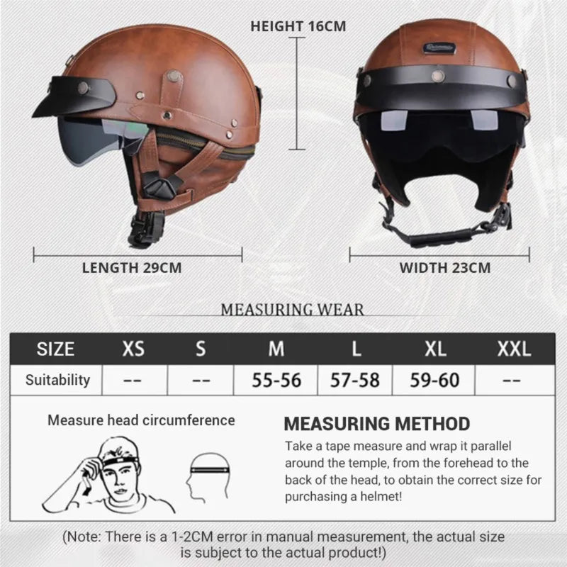 Retro Half Helmet with Visor Package Options