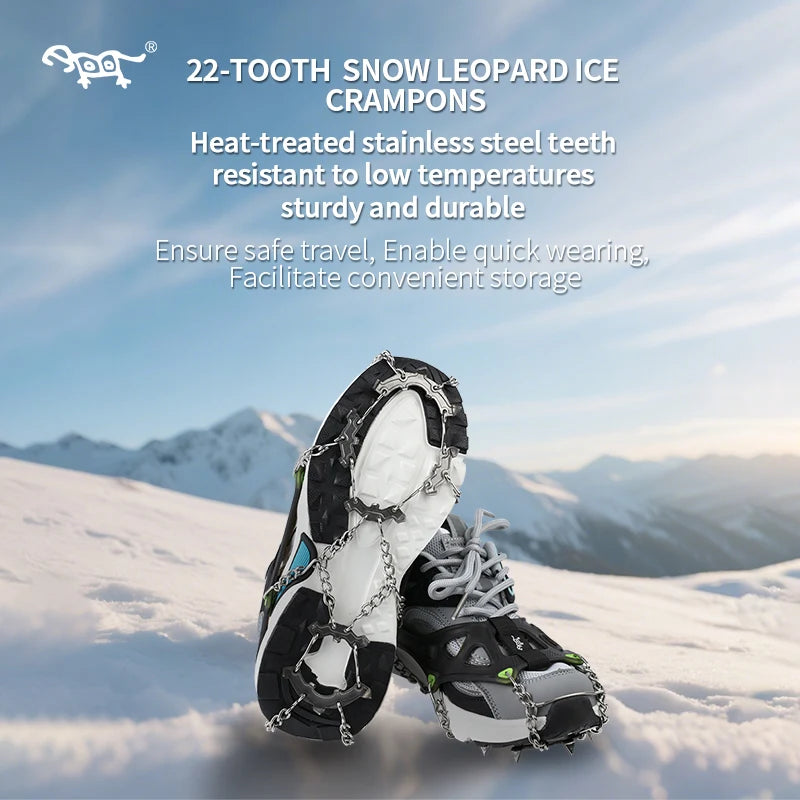 22-Tooth Ice Gripper Crampons for Hiking and Snow Walking