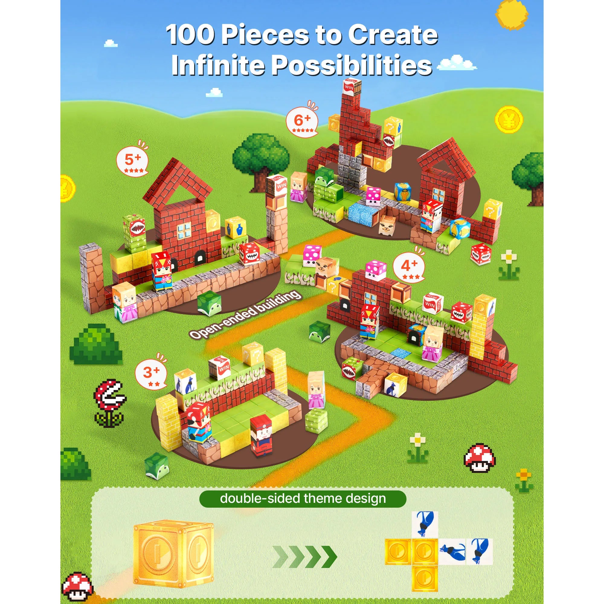 100PCS Magnetic Building Blocks Set for Creative STEM Play