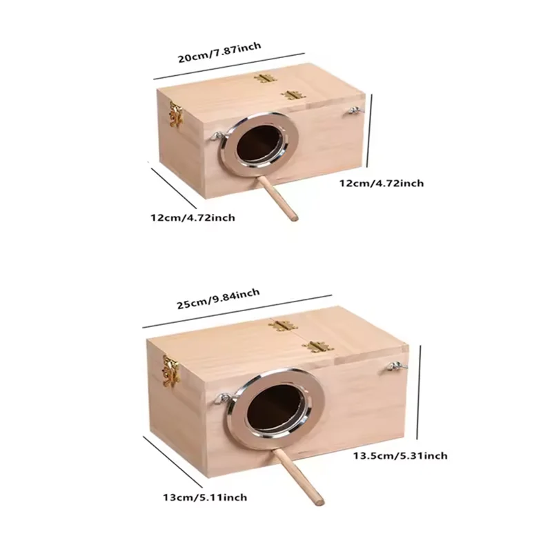 Wooden Bird Nesting Box, Small or Medium