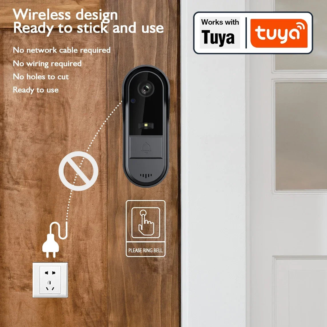 Wi-Fi Video Doorbell with Two-Way Audio