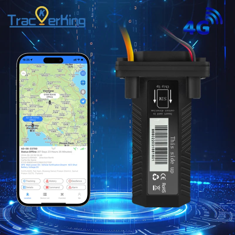 TrackerKing Vehicle Car Motorcycle GPS Tracker Oil-Cut ACC ALARM Android IOS APP J16/EC33