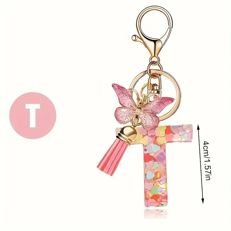 Fashion DIY Κεφαλίδες A-Z Letters keychain Μεταλλικός Φαρέτρα Pendant Key Chain Γυναίκες Κλειδί Αυτοκινήτου Αλυσίδα Απλό Γράμμα Όνομα Κλειδί Δώρο Κοσμήματα